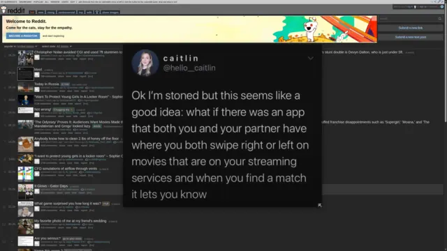 The preview at a mid size beside the cursor, with the feed still readable behind it.